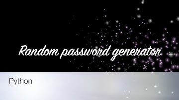 Random password generator - part 1