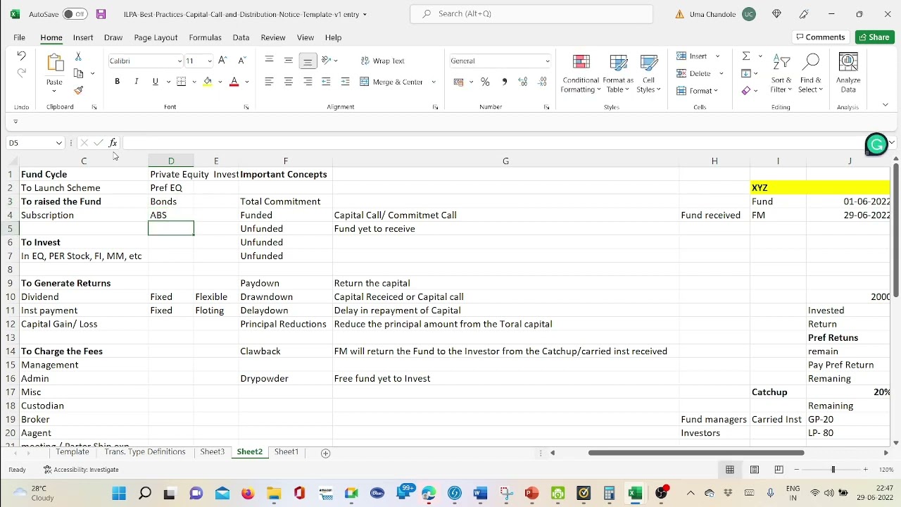 Private Equity Fund Accounting fees Calculation Catch up Carried 