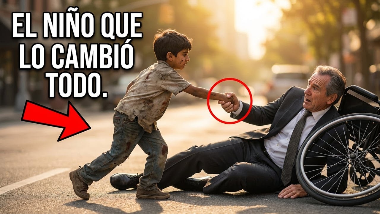 MILLONARIO EN SILLA DE RUEDAS CAE... UN NIÑO LO AYUDÓ Y SU VIDA CAMBIÓ PARA SIEMPRE