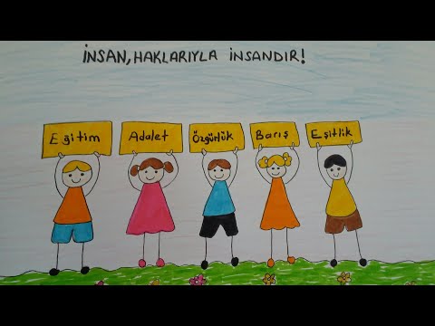 10 Aralık Dünya İnsan Hakları Günü Resim Çizimi - İnsan Hakları ve Demokrasi Haftası-2