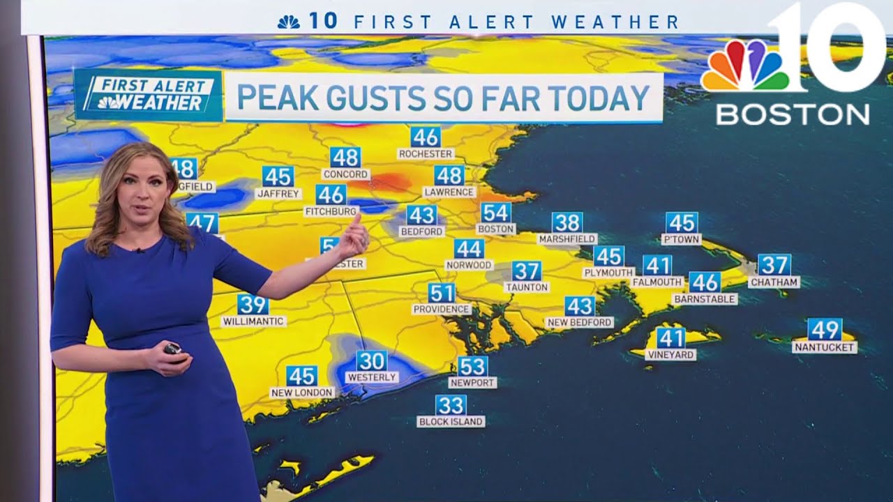 Blustery in Boston, with scattered snow showers - YouTube