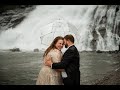 Moody Alaska Waterfall Portraits | Larissa + Alex
