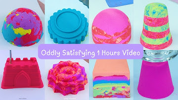 Very Satisfying 1 Hour Video 11 Many Colorful Kinetic Sand Cutting ASMR No Talking | Compilation.
