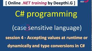 Session 4 : Dynamic data and Type conversions in C# | dgTraining