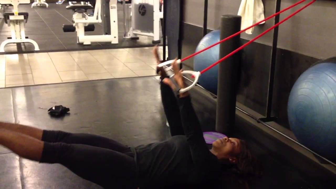 Band Leg Lifts for the Abs - YouTube