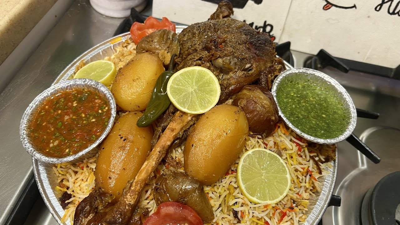 فلوق غداء العيد حنيذ الحم مع الرز المكشن والشتني والسحاوق