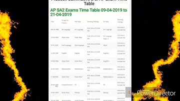 9th SA2 time table