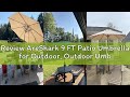 Review AreShark 9 FT Patio Umbrella for Outdoor, Outdoor Umbrella with Push Button Tilt and Crank, O