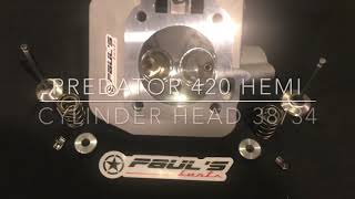 Predator 420 Hemi head, ported, polished, 38/34 valves // Paul’s karts