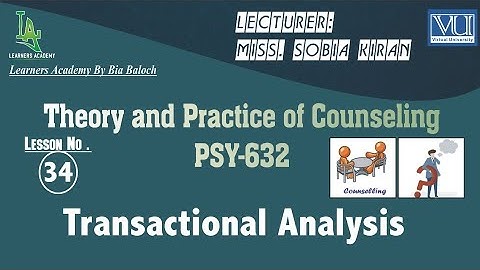 Theory and Practice of Counseling (PSY632) VU Urdu | Lecture No. 34 | Learners Academy By Bia Baloch