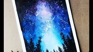 galaxy watercolor painting water artist tutorial