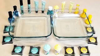 Mint Vs Yellow Slime Mixing Makeup Eyeshadow Into Slime - Asmr 68 Satisfying Slime Video.