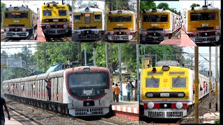 [10 in 1] Amazing multicolored different model EMU local trains at Palta Station I Kolkata Trains
