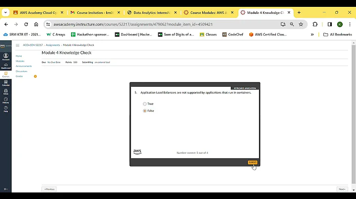Module 4 Knowledge Check - AWS Academy Cloud Operations [52217]