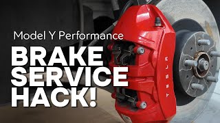 Model Y Performance Brake Service Hack!