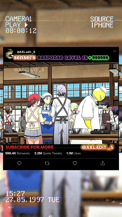 senser's RESPONSE LEVEL IS  999999#shortsfeed#anime #shortvideo#assassinationclassroomedit