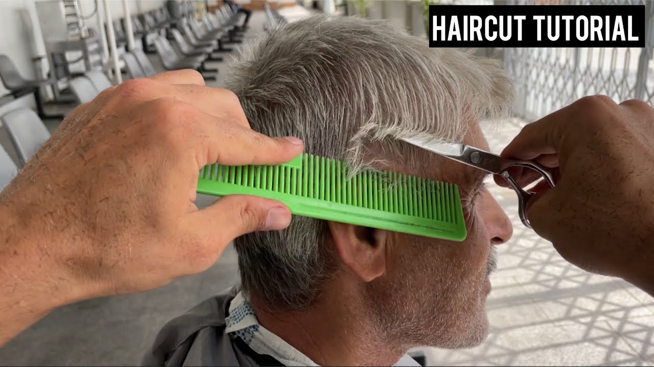 💈HOW TO CUT MENS HAIR WITH SCISSORS | HAIR CUTTING TUTORIAL FOR MEN ...