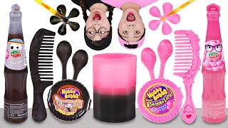 Pink Food VS Black Food Challenge DONA Mukbang