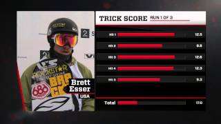 Brett Esser - Semi Final run at the Arctic Challenge Halfpipe 2013