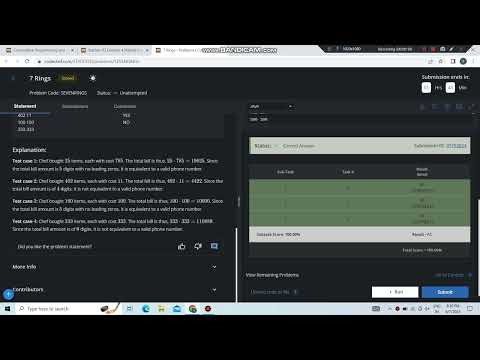 7 Rings | Starters 93 | Codechef | Solution Code.