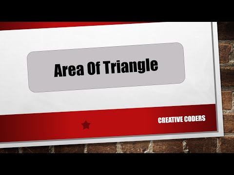 Java Bangla Tutorial Part-14 | Area Of Triangle | Creative Coders | 2020