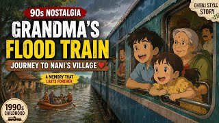 😭 This 90s Childhood Memory Will Melt Your Heart | Flood Train to Grandma's Village
