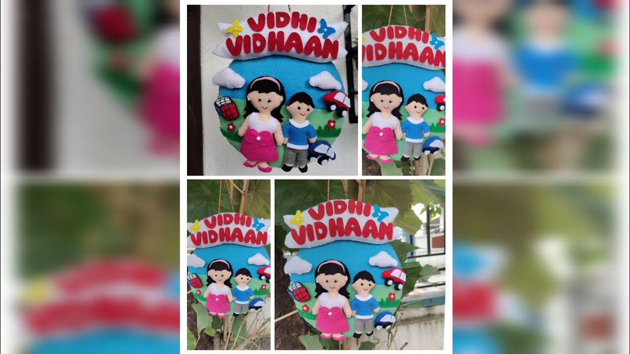 DIY Felt Kids Name Plate For Siblings/ Crafts for Kids/Kids Room Decor/Wall Hanging Ideas/Wall Decor
