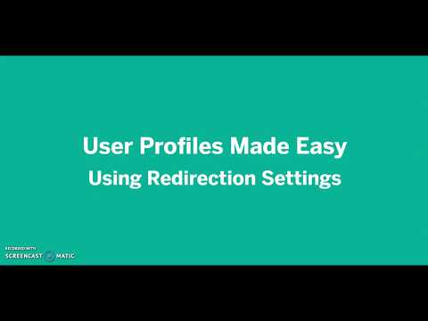 User Profiles Made Easy - Redirection Settings
