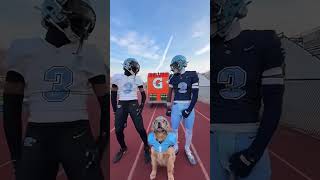 football celly! with the team dog 🐕