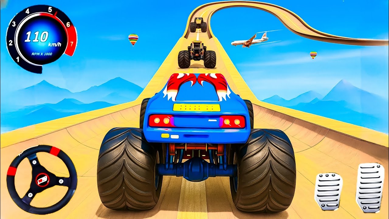 Гонки нескольких монстр-траков против моего монстр-трака по невозможным трассам (геймплей на Andr...