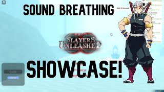 Sound Breathing Showcase! Slayer Unleashed  pvp and codes