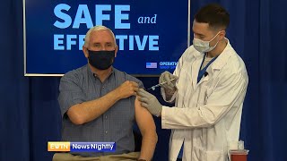 VP Mike Pence, 2nd Lady Karen Pence, Surgeon General, Get Vaccination on Live TV | EWTN News Nightly