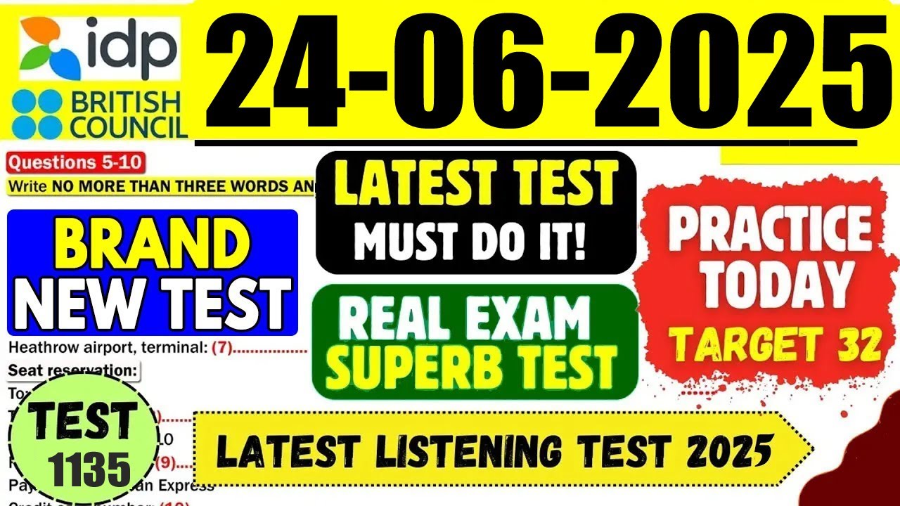 IELTS Listening Practice Test 2025 with Answers | 24.06.2025 | Test No - 1136