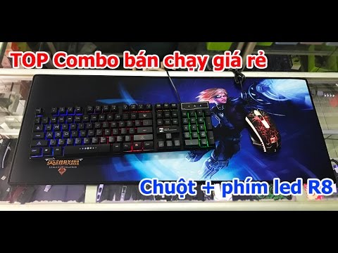 Combo chuột + bàn phím led 7 màu R8