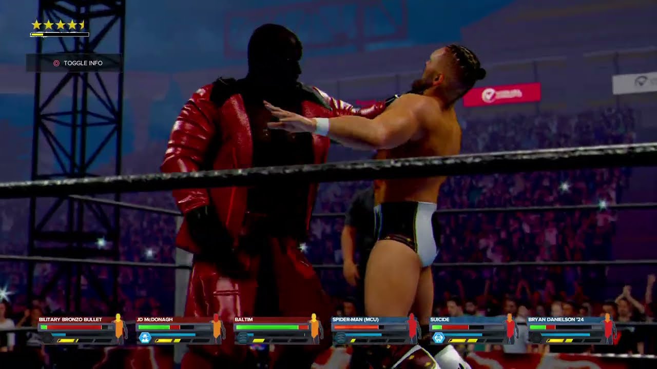 WWE 2K24 RAGE UNDERGROUND| Bilitary Savages & JD McDonaugh vs Spider-Man, Suicide & Bryan Danielson