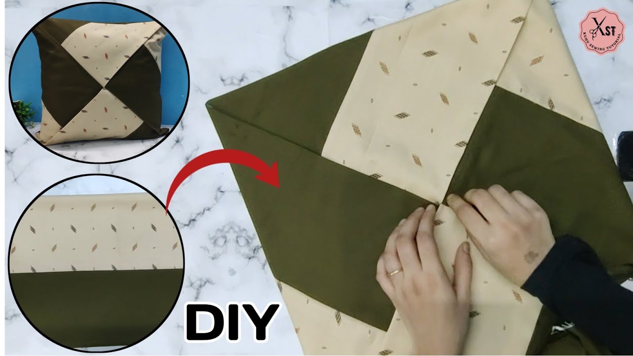 Easy Patchwork Coushion Cover Making Tutorial // DIY Pillow Cover