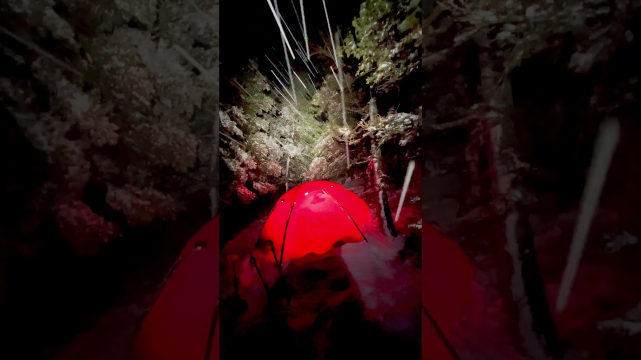 Camping In A Snowstorm At Night! Hilleberg Staika #mountains #camping  #wintercamping #snowcamping