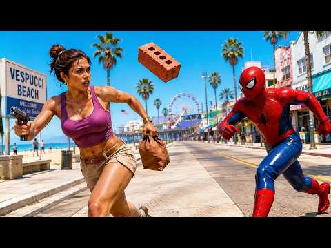 الرجل العنكبوت انقاذ باتمان Spider-Man Rescue batman vs iron man vs venom funny Game GTA 5 superhero
