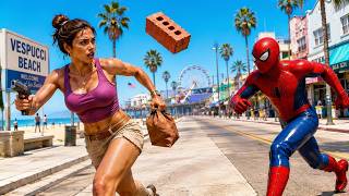 الرجل العنكبوت انقاذ باتمان Spider-Man Rescue batman vs iron man vs venom funny Game GTA 5 superhero
