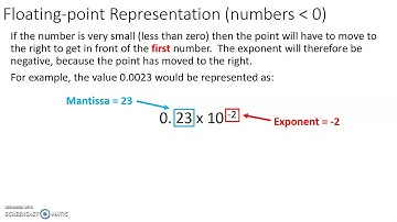 N3/4/5 Data Representation Lesson 2 - Floating Point Representation