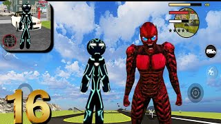 Neon Iron Stickman Spiderman rope hero Crime Mafia #16 Android Gameplay screenshot 3