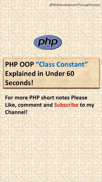 Class Constant PHP OOP Explained with Examples. #php #phpcode #oop # ...