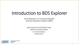 Introducing Business Dynamics Statistics (BDS) Explorer