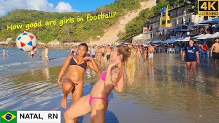 🇧🇷 How brazilian women play football at the beach? Ponta Negra, Natal, RN, Brazil. 4K beach walk by 4K Brazil 6,648 views 1 year ago 9 minutes, 36 seconds