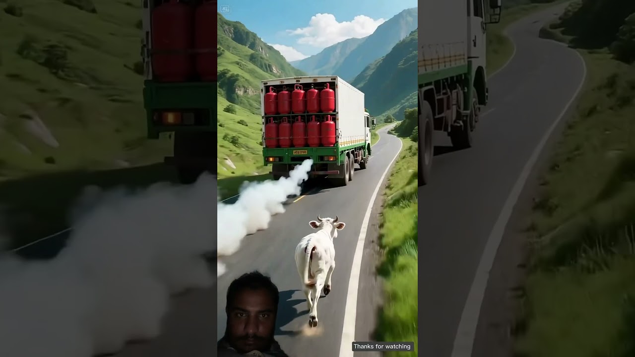 The brave calf saved the driver’s life just before the cylinder exploded 😭 