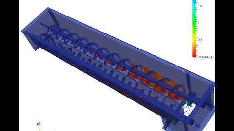 Discrete Element Method (DEM) simulation of continuous mixer