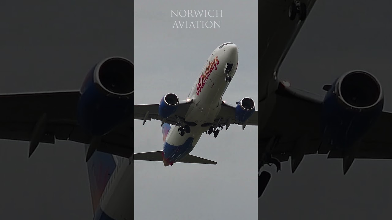 CLOSE UP Landing Gear Retraction! | Jet2 737 at Norwich Airport