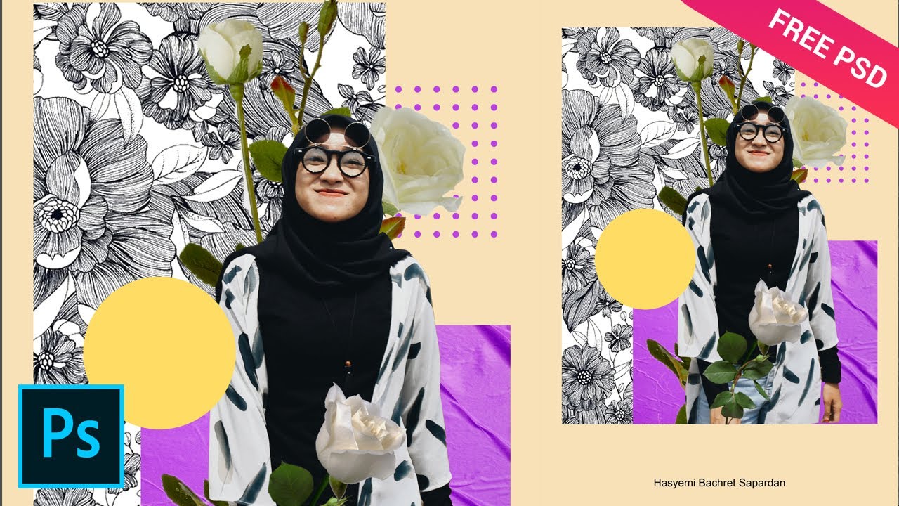 Download Hijab White Rose Style Zeka Design Tutorial Photoshop 2020 Youtube