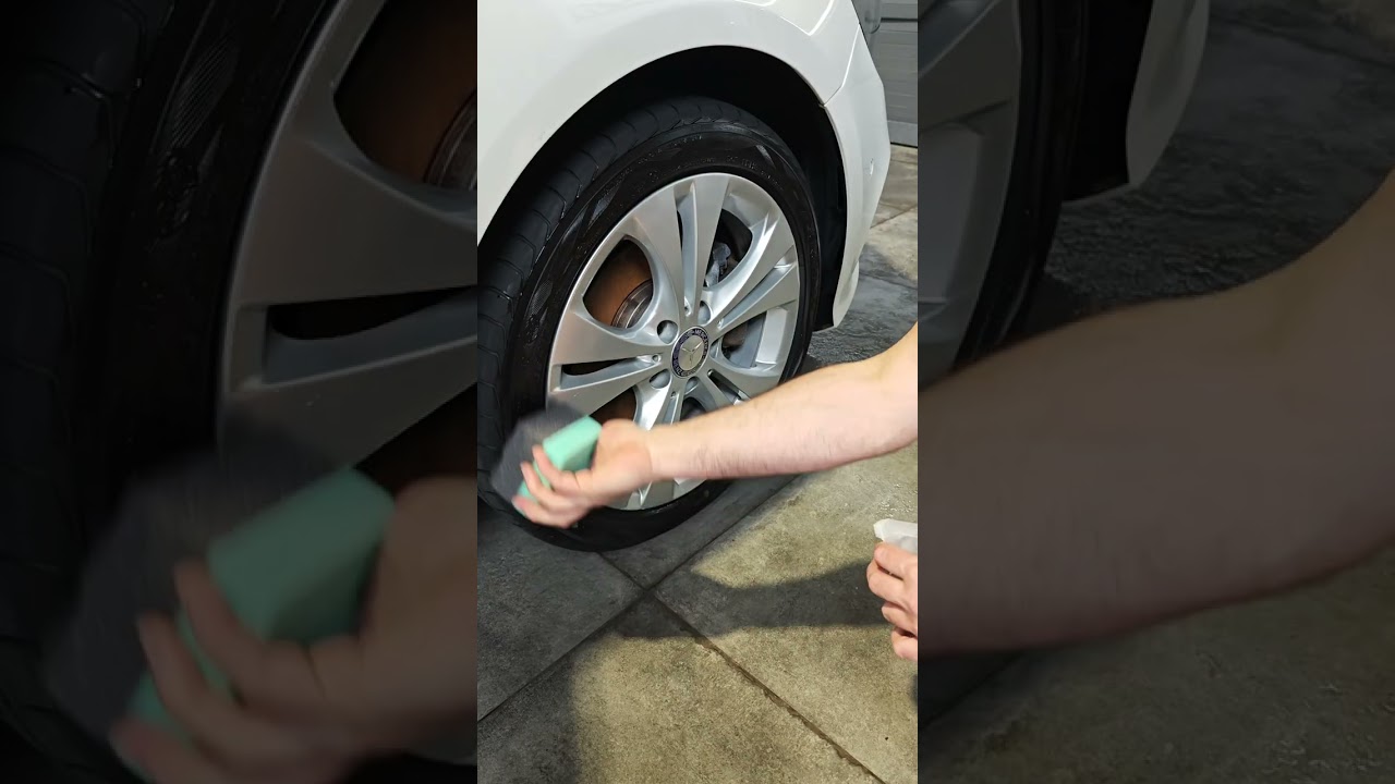 shiny tires with wet look tire shine dressing