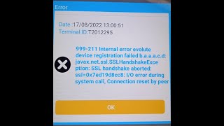 999-211internal error. Evolute device registration failed screenshot 5